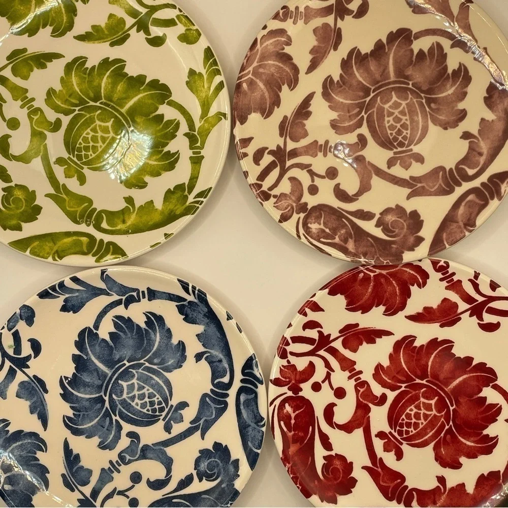 Pier 1 Imports Fall Harvest Appetizer/Dessert Plates Set Of (4) New